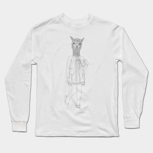 Llama Head Long Sleeve T-Shirt